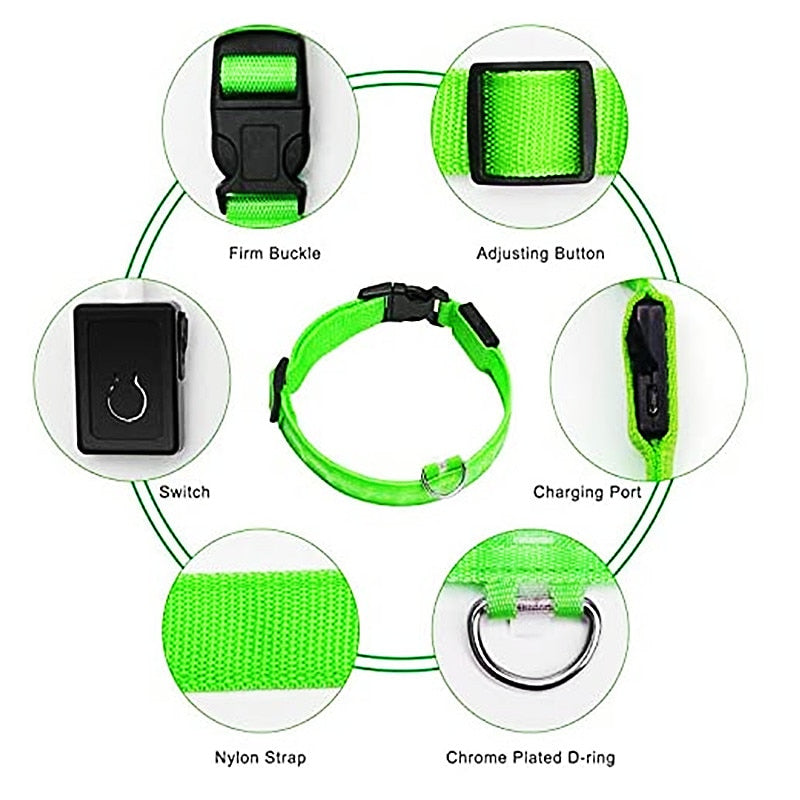 Adjustable Flashing Rechargeable Luminous Collar