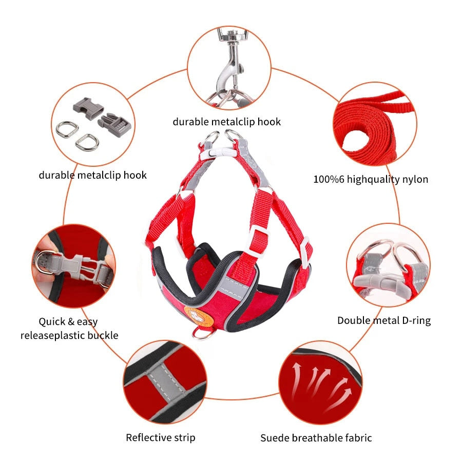 Breathable Reflective Harness and/or Harness and Leash Set
