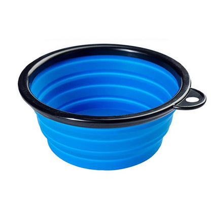 Portable Travel Dog Food Dish Water Bowl with Lid and Carabiner