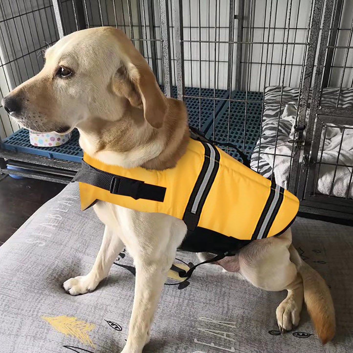 Yellow Shark Float Cotton Dogs Vest (XL and XXL)