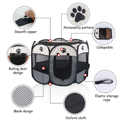 Travel Buddy: Portable Pet Playpen for Adventurous Dogs and Their Companions