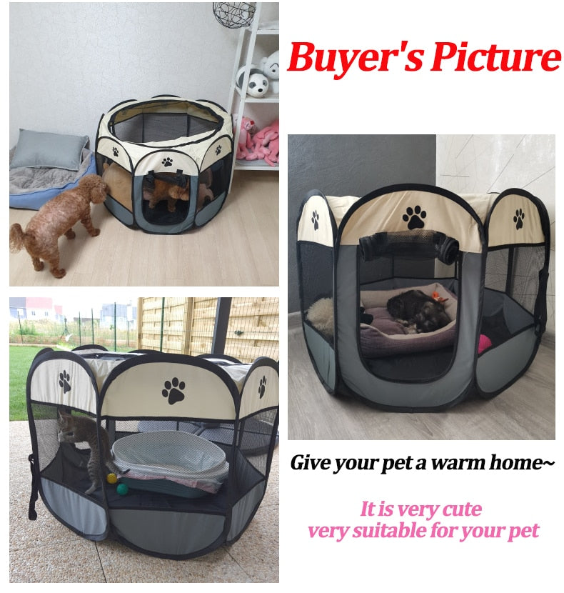 Travel Buddy: Portable Pet Playpen for Adventurous Dogs and Their Companions