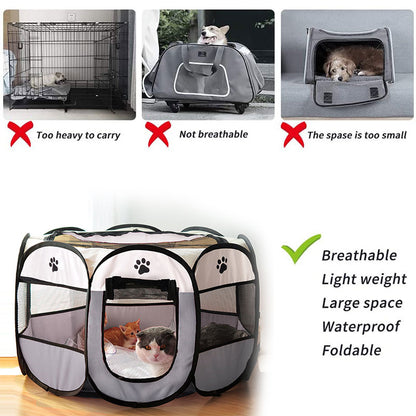 Travel Buddy: Portable Pet Playpen for Adventurous Dogs and Their Companions