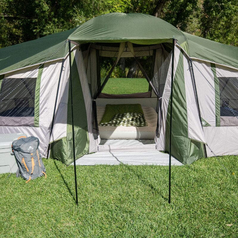 10-Person Family Camping Tent, with shade awning