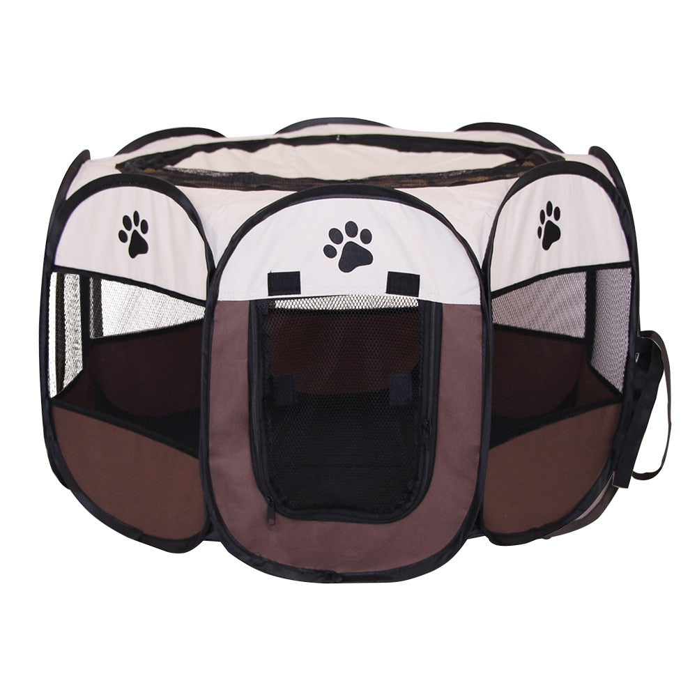 Travel Buddy: Portable Pet Playpen for Adventurous Dogs and Their Companions