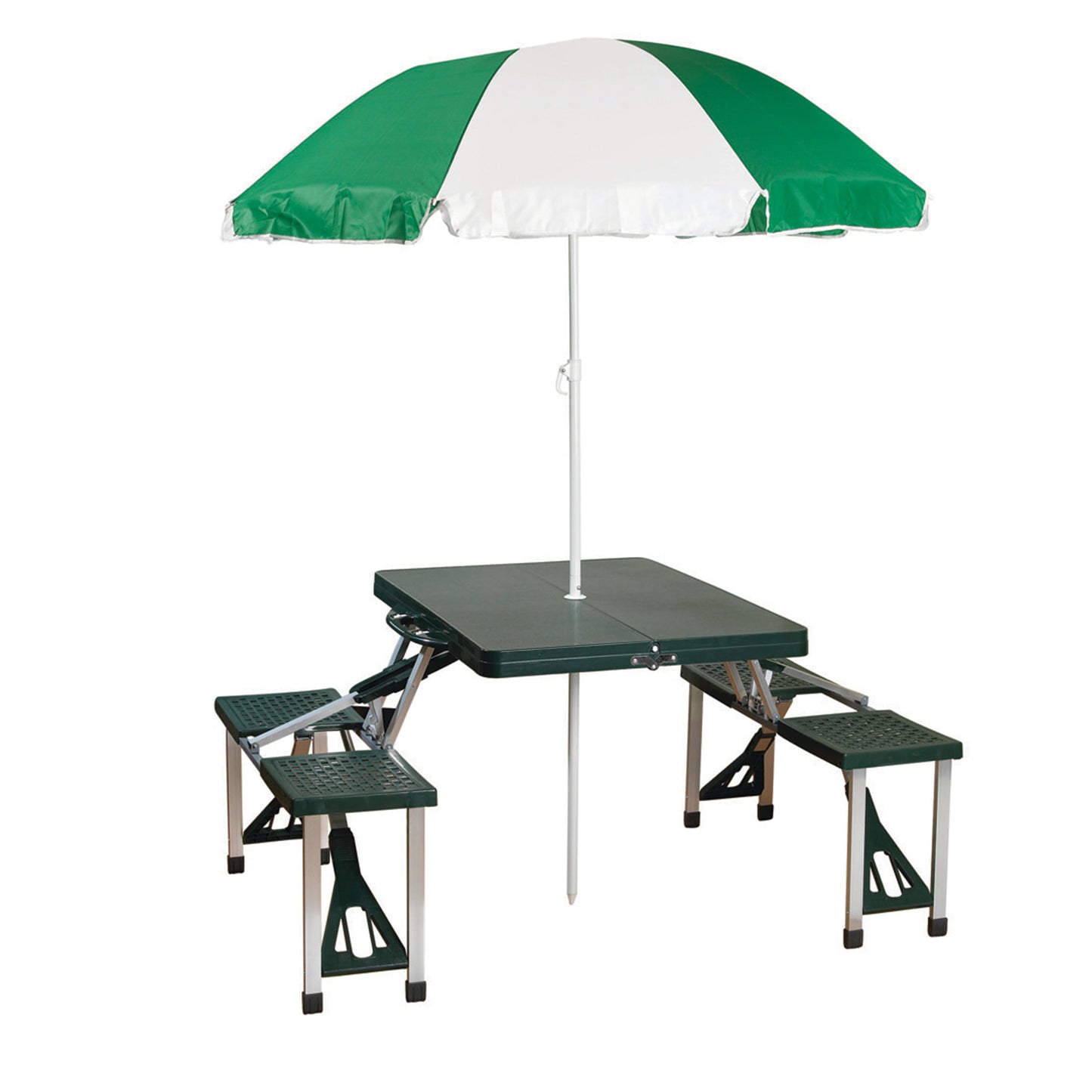 Folding Picnic Table, With Umbrella