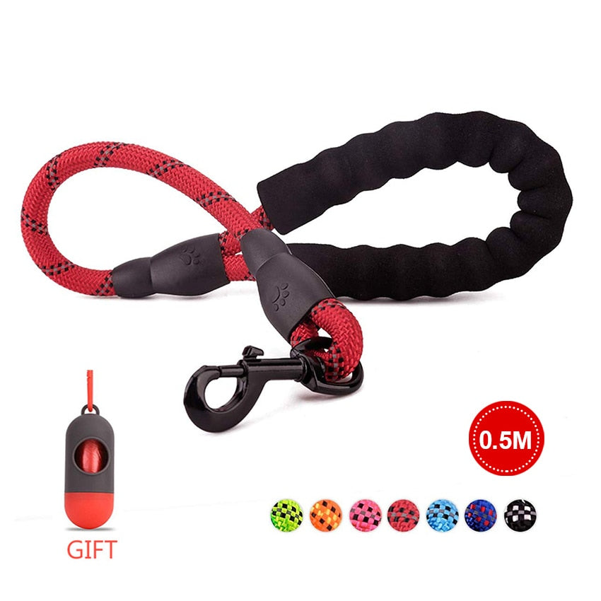 Comfortable Reflective Strong Dog Leash with Waste Bag Holder