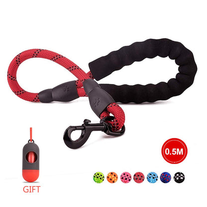 Comfortable Reflective Strong Dog Leash with Waste Bag Holder