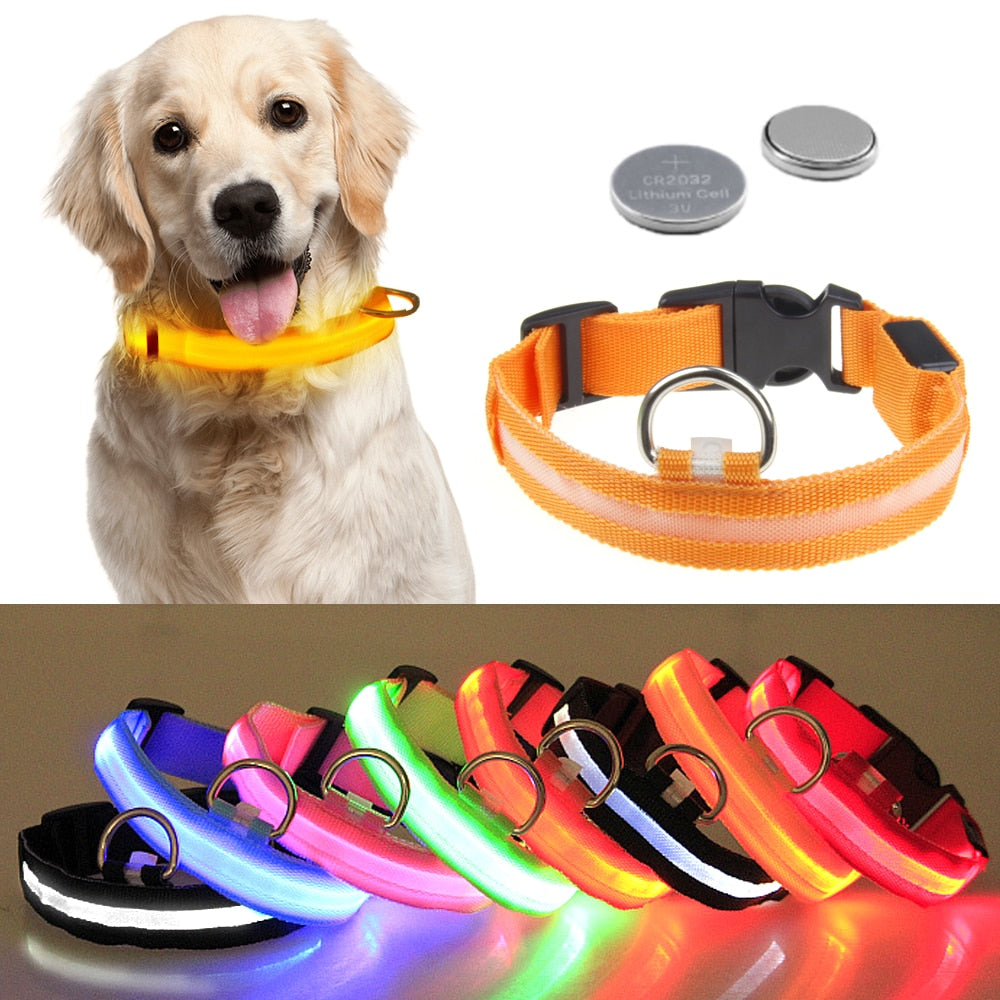 LED Waterproof Adjustable Dog Night Light Collar