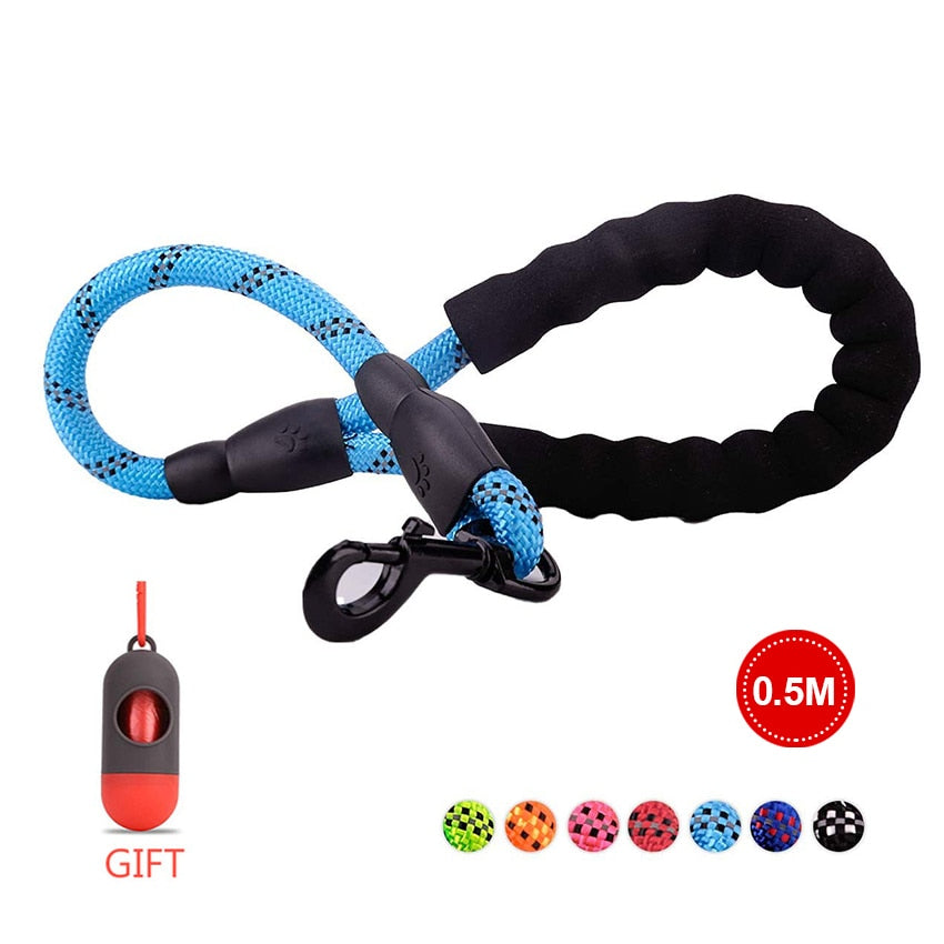 Comfortable Reflective Strong Dog Leash with Waste Bag Holder