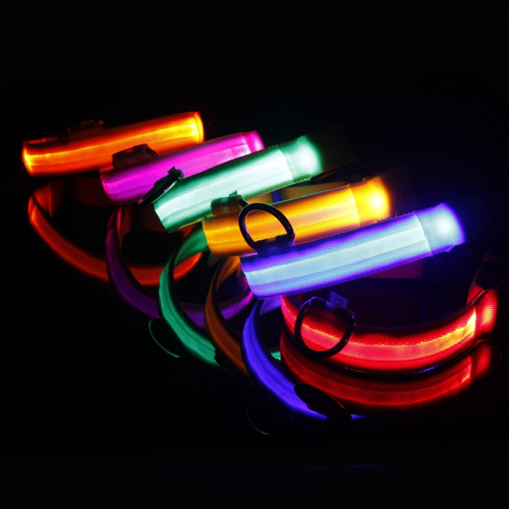 LED Waterproof Adjustable Dog Night Light Collar