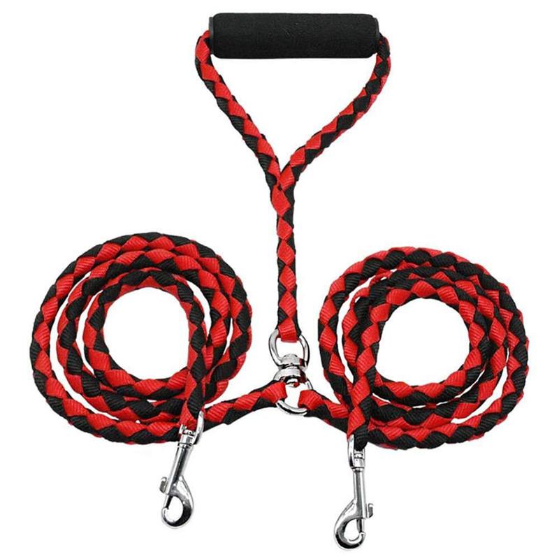 Braided Nylon Dual (2) Dog Leash