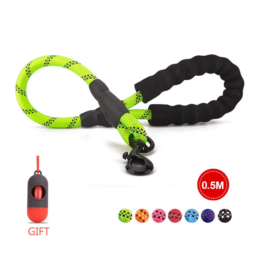 Comfortable Reflective Strong Dog Leash with Waste Bag Holder