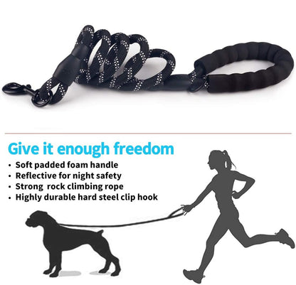 Comfortable Reflective Strong Dog Leash with Waste Bag Holder