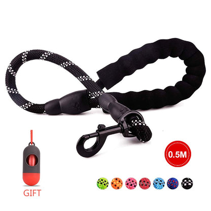 Comfortable Reflective Strong Dog Leash with Waste Bag Holder