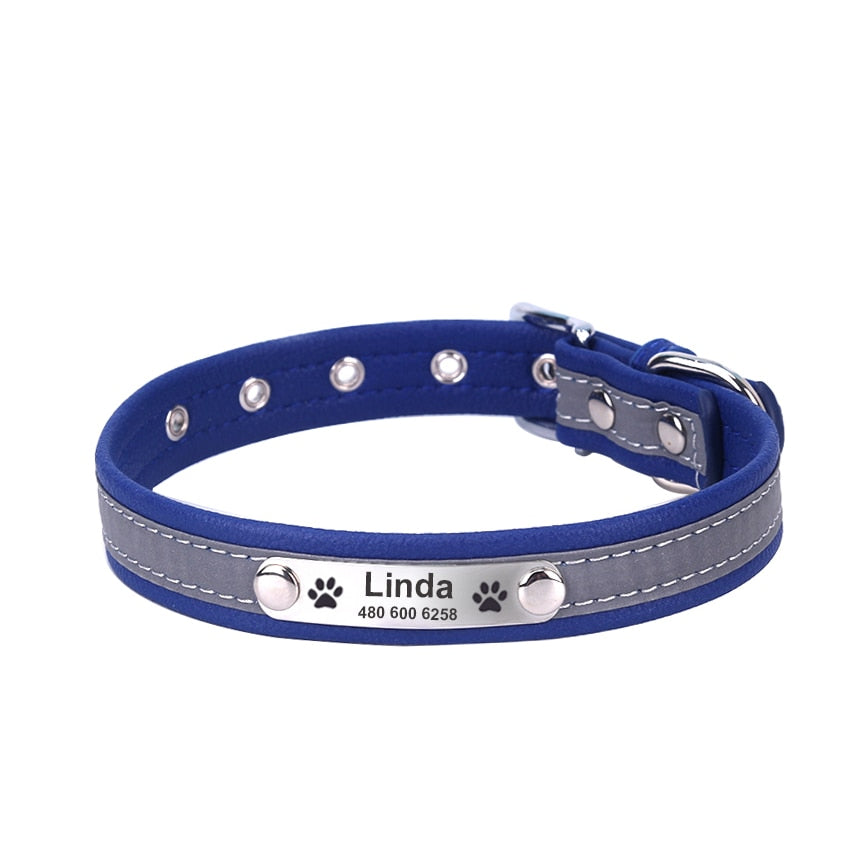 Leather Reflective Dog Collar