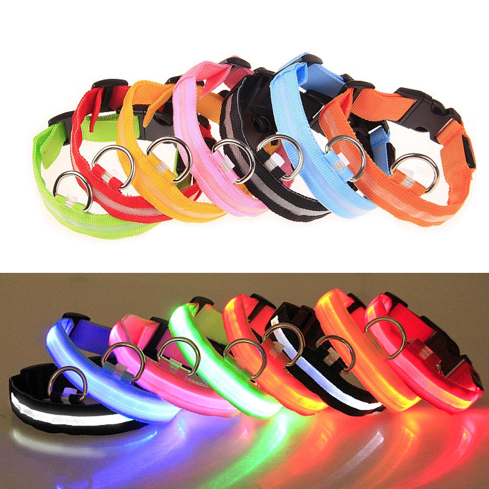 LED Waterproof Adjustable Dog Night Light Collar