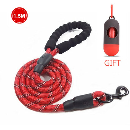 Comfortable Reflective Strong Dog Leash with Waste Bag Holder