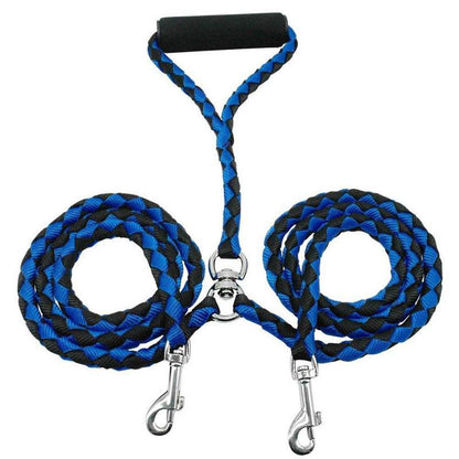 Braided Nylon Dual (2) Dog Leash