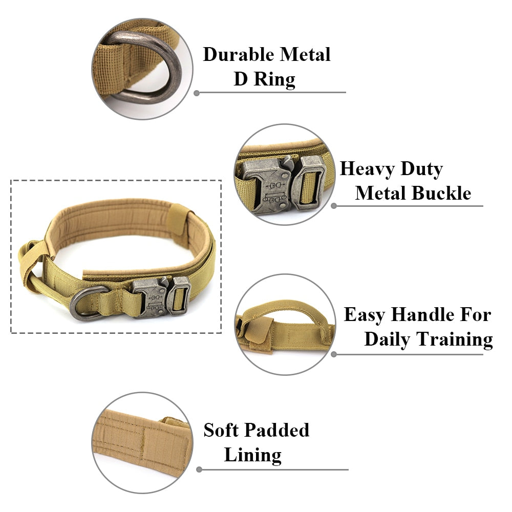 PETRAVEL Adjustable Tactical Dog Collar & Leash Set