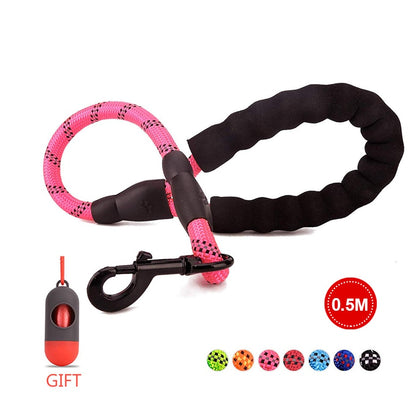 Comfortable Reflective Strong Dog Leash with Waste Bag Holder