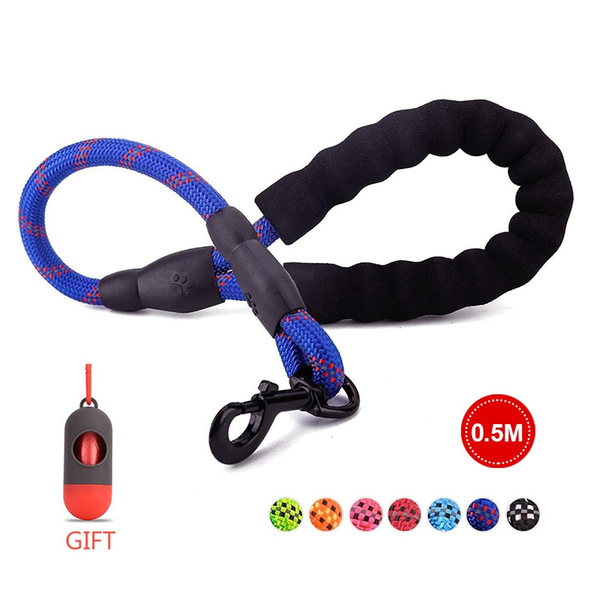 Comfortable Reflective Strong Dog Leash with Waste Bag Holder