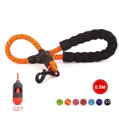 Comfortable Reflective Strong Dog Leash with Waste Bag Holder