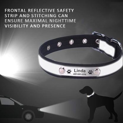 Reflective Personalized Dog Collar