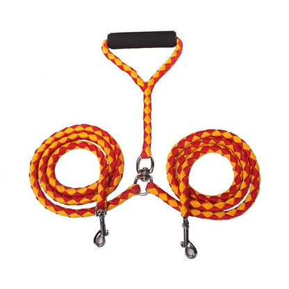 Braided Nylon Dual (2) Dog Leash