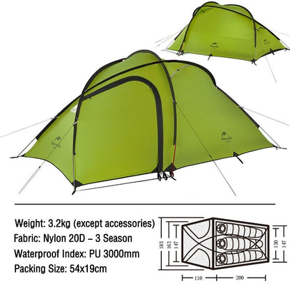 Ultralight Waterproof 3 Person Portable Tent