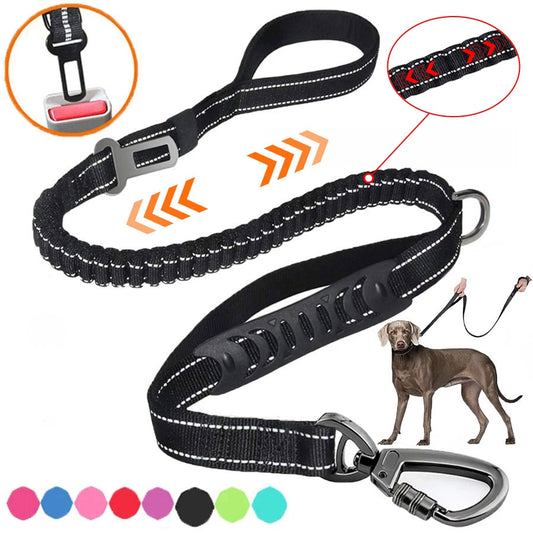 Double Handle Reflective Multifunction Dog Leash - 4-in-1 Heavy Duty Design