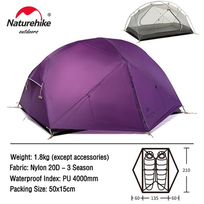 20D Ultralight Backpacking Travel Tent