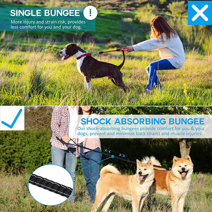 Double Handle Reflective Multifunction Dog Leash - 4-in-1 Heavy Duty Design