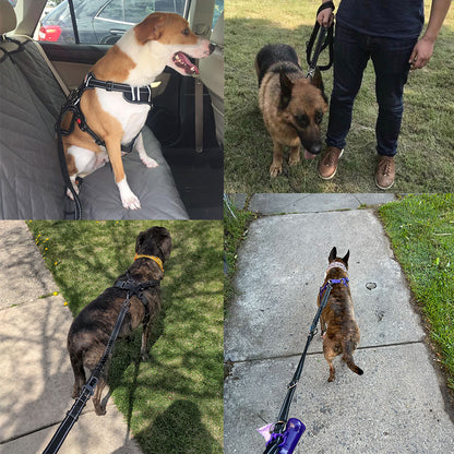 Double Handle Reflective Multifunction Dog Leash - 4-in-1 Heavy Duty Design