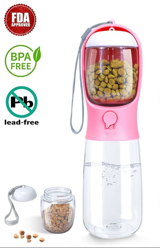 Portable Travel Dog Bowl And Drinker Bottle