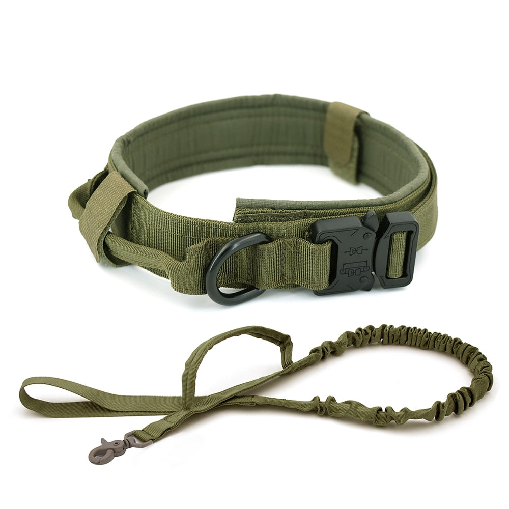 PETRAVEL Adjustable Tactical Dog Collar & Leash Set