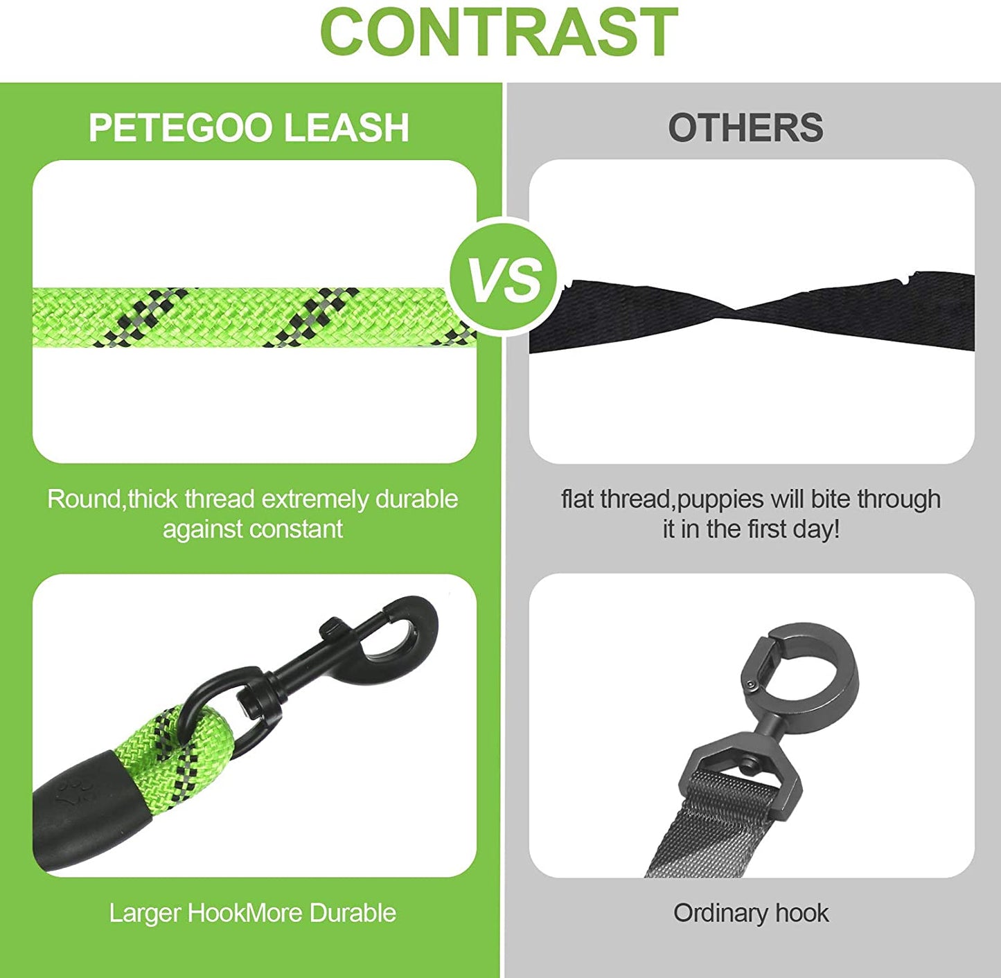 Comfortable Reflective Strong Dog Leash with Waste Bag Holder