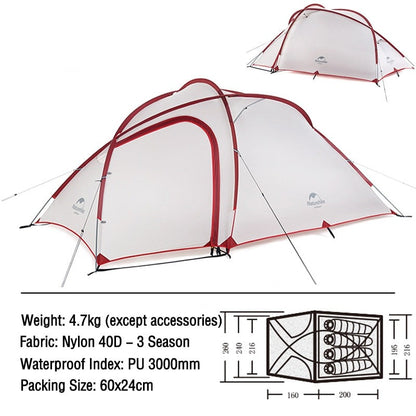 Ultralight Waterproof 3 Person Portable Tent