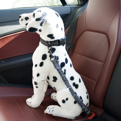 Reflective Safety Dog Seatbelt with Elastic Buffer - Suitable for Small, Medium, and Large Dogs