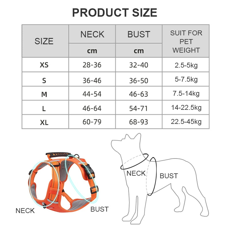 Reflective Breathable Adjustable Dog Harness