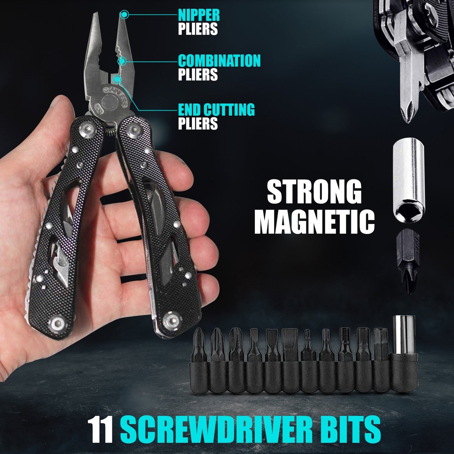 Multitool Knife Pliers Pocket Knives Saw Kit Survival Folding Multi